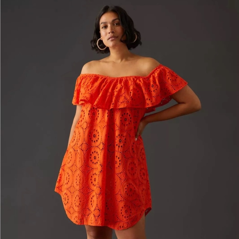 Anthropologie Maeve Danika Flounce Mini Dress Swim Coverup Plus size 2x